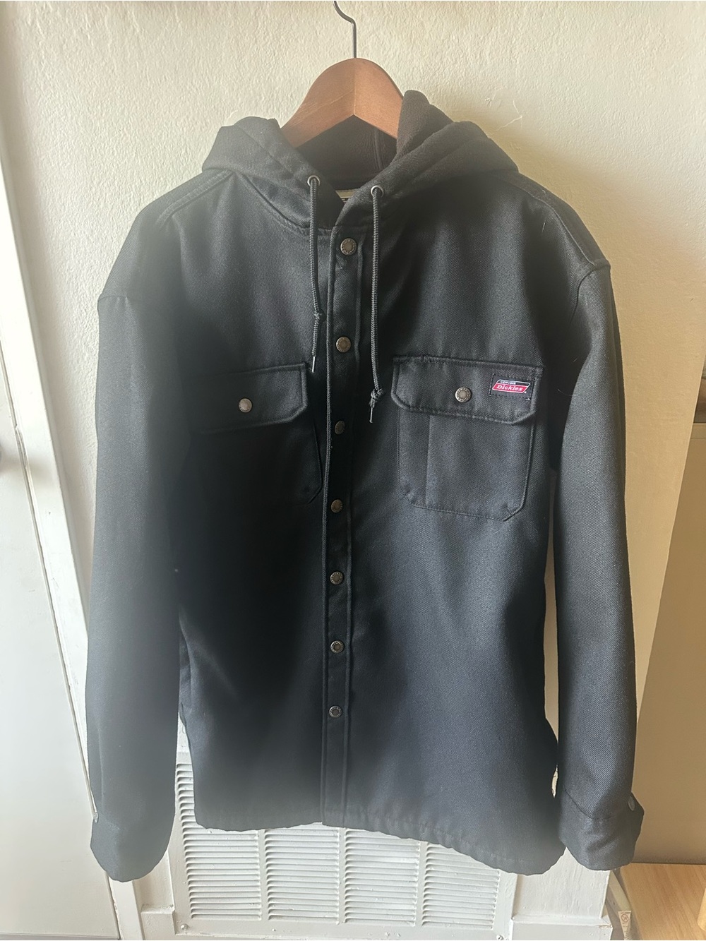 Dickies Black Hooded Work Shirt Jacket